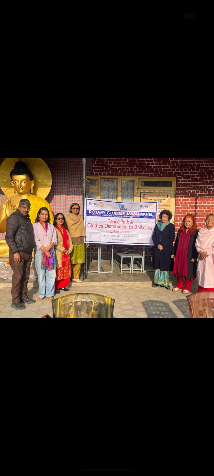 Peace Talk and Clothes distribution to Bhikchus