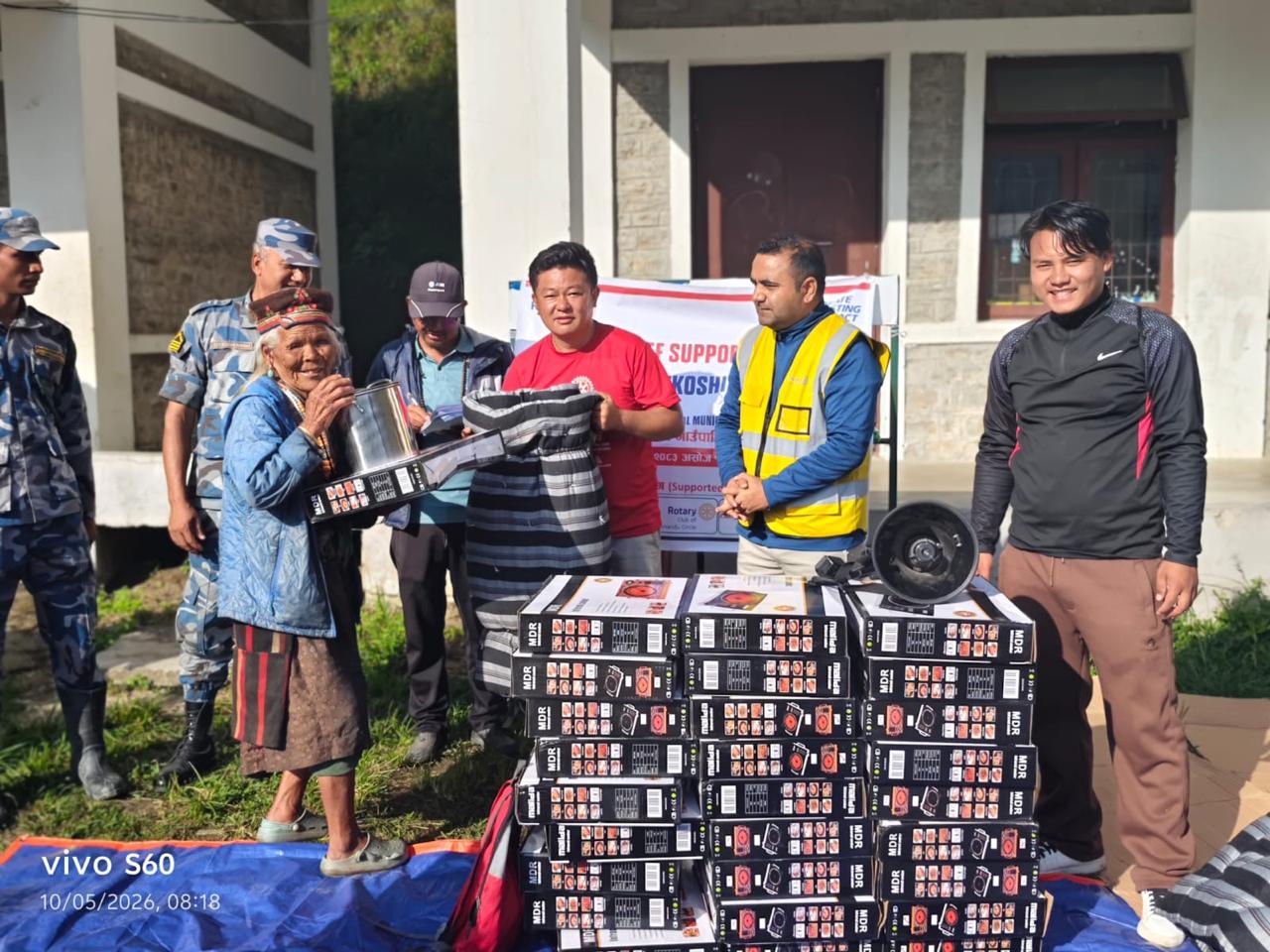 Distribution of Daily Food and Non Food Items  for Flood affected people at Gatlang in Aamachhodingmo Rural Municipality–3 and Holding center at Komin in Gosaikunda Rural Municipality–5 of Rasuwa District.