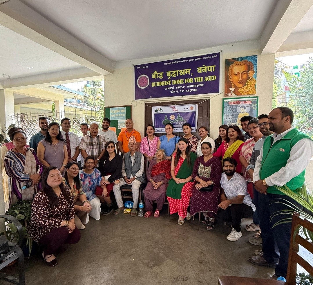 JOY OF CARE WITH AAMA BUWA AT BOUDHA BRIDHASHRAM, BANEPA”- 31st July, Rota Year 25/26