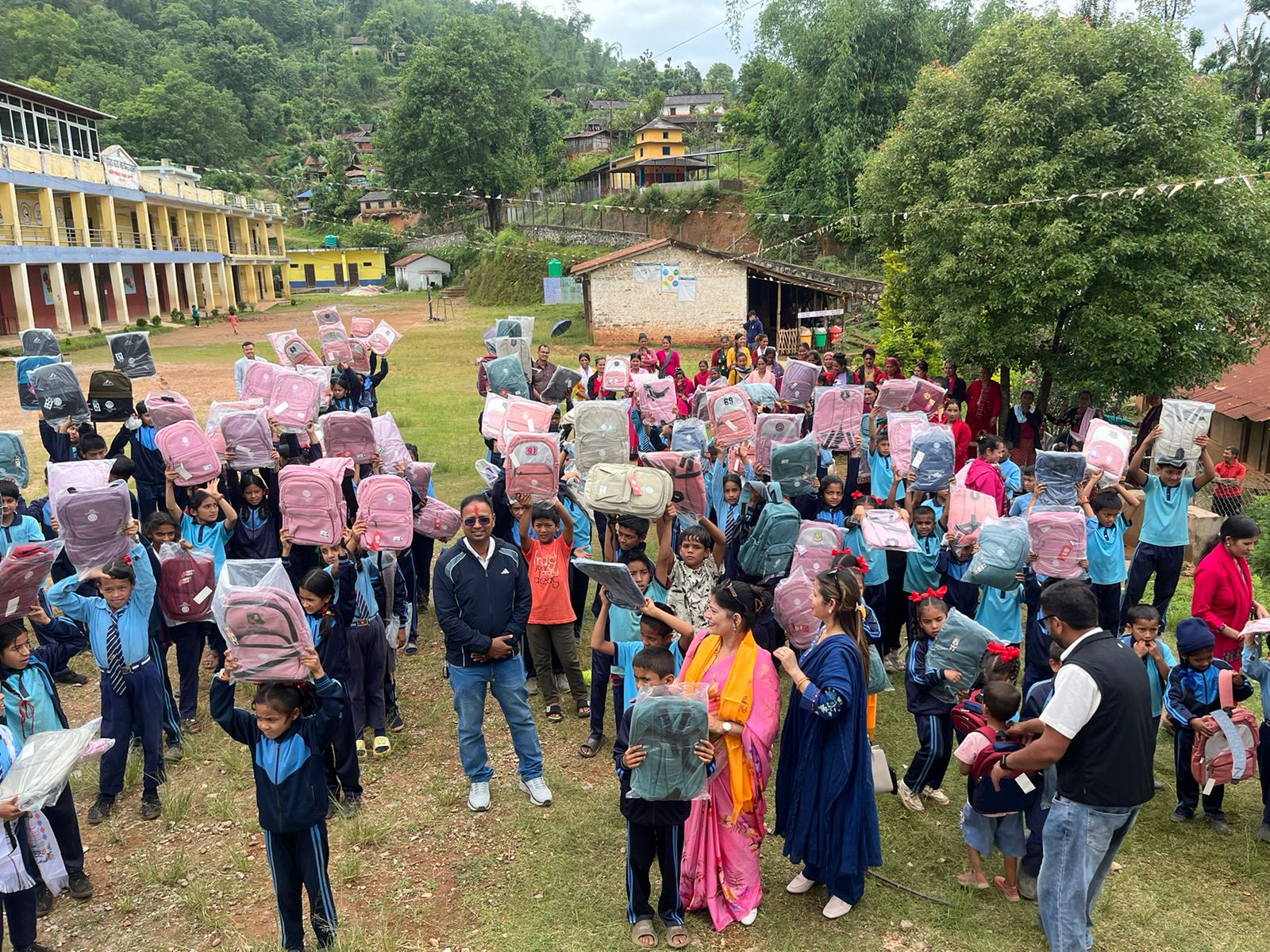 Computer and school bags handover at Baglung